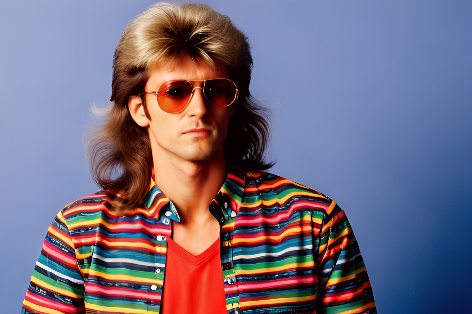 Celebrity from the 1980s with mullet