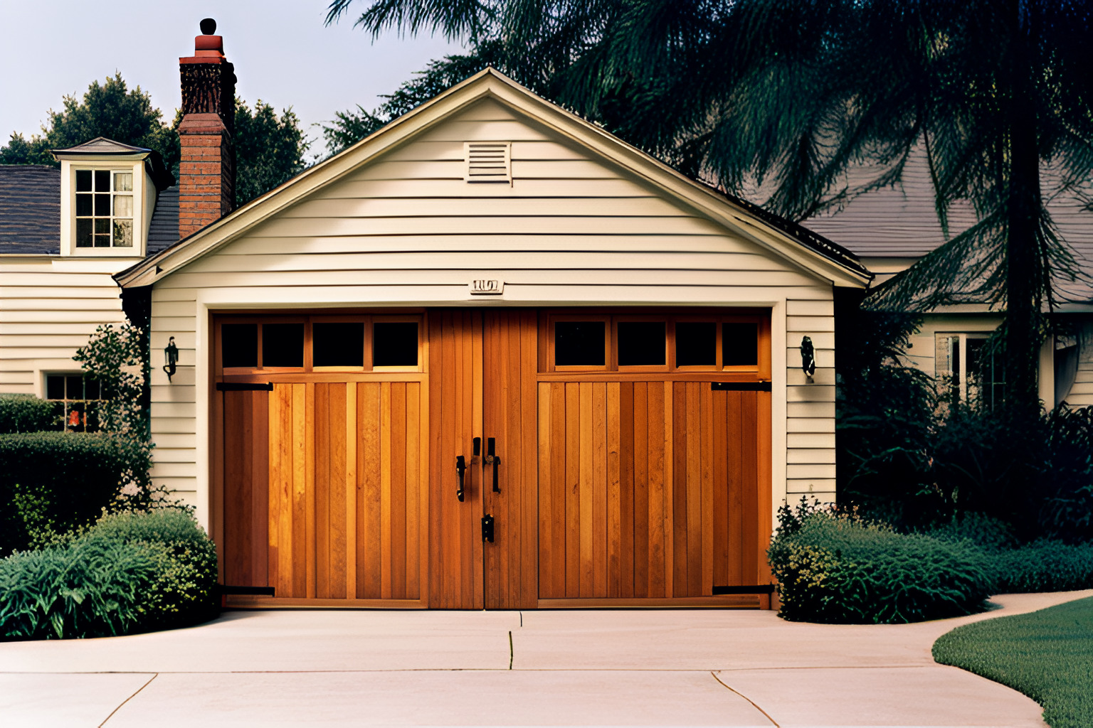 Garage door of a typical American home in 1987