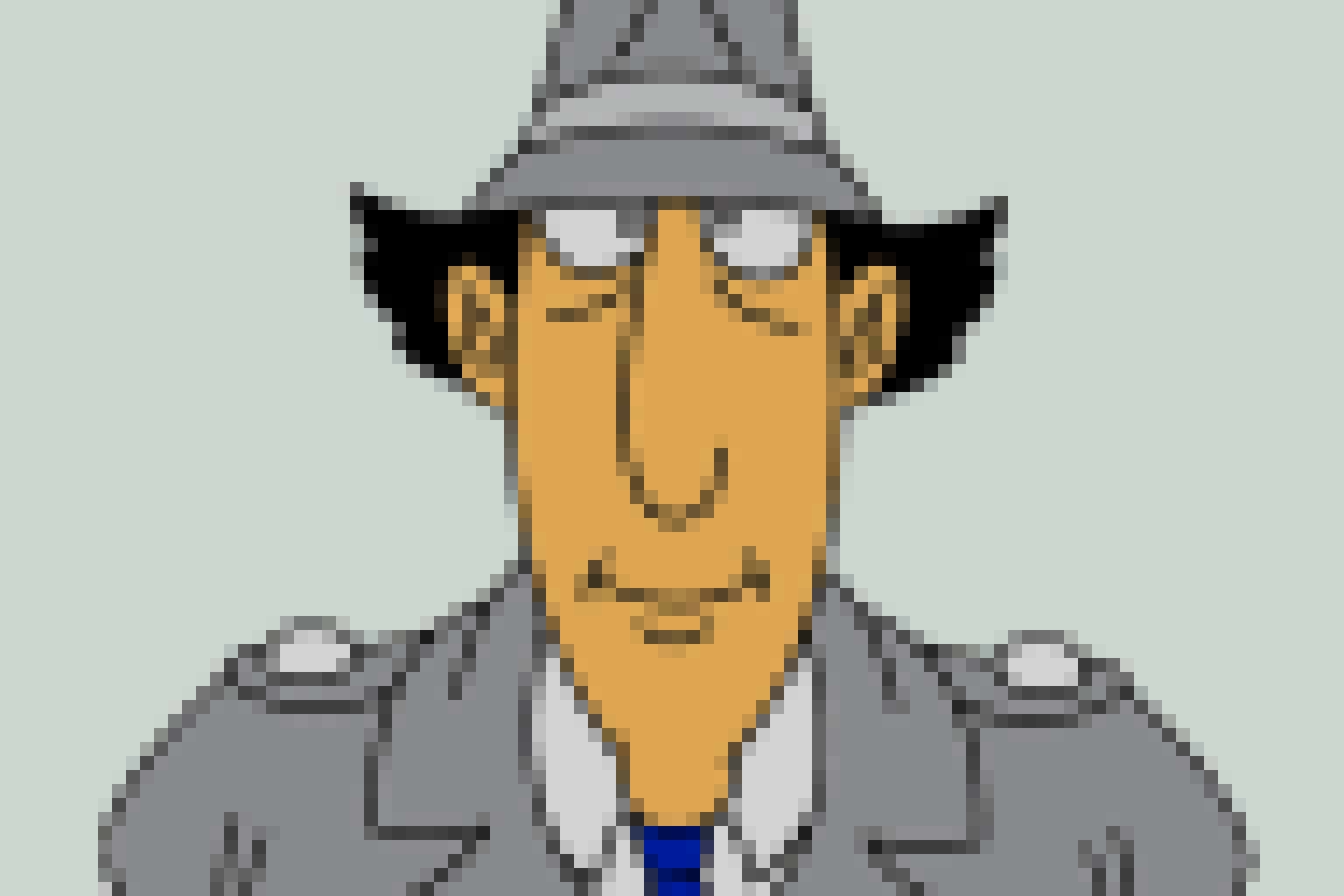 Inspector Gadget as pixel art
