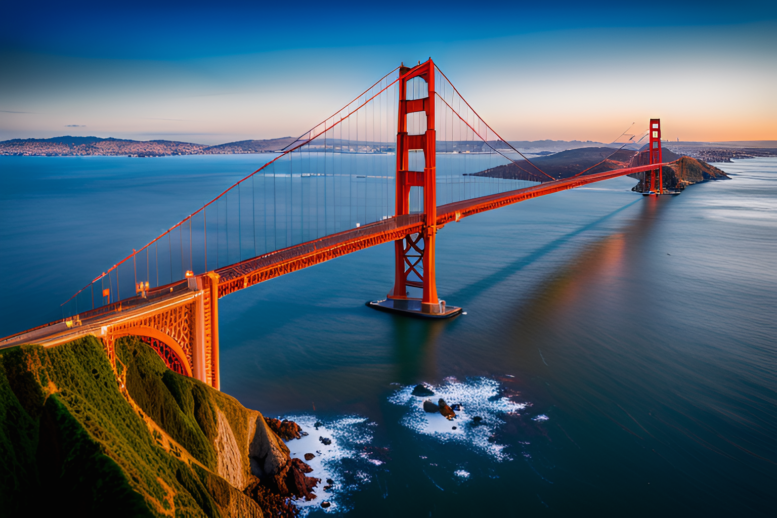 Model of the Golden Gate Bridge in San Francisco