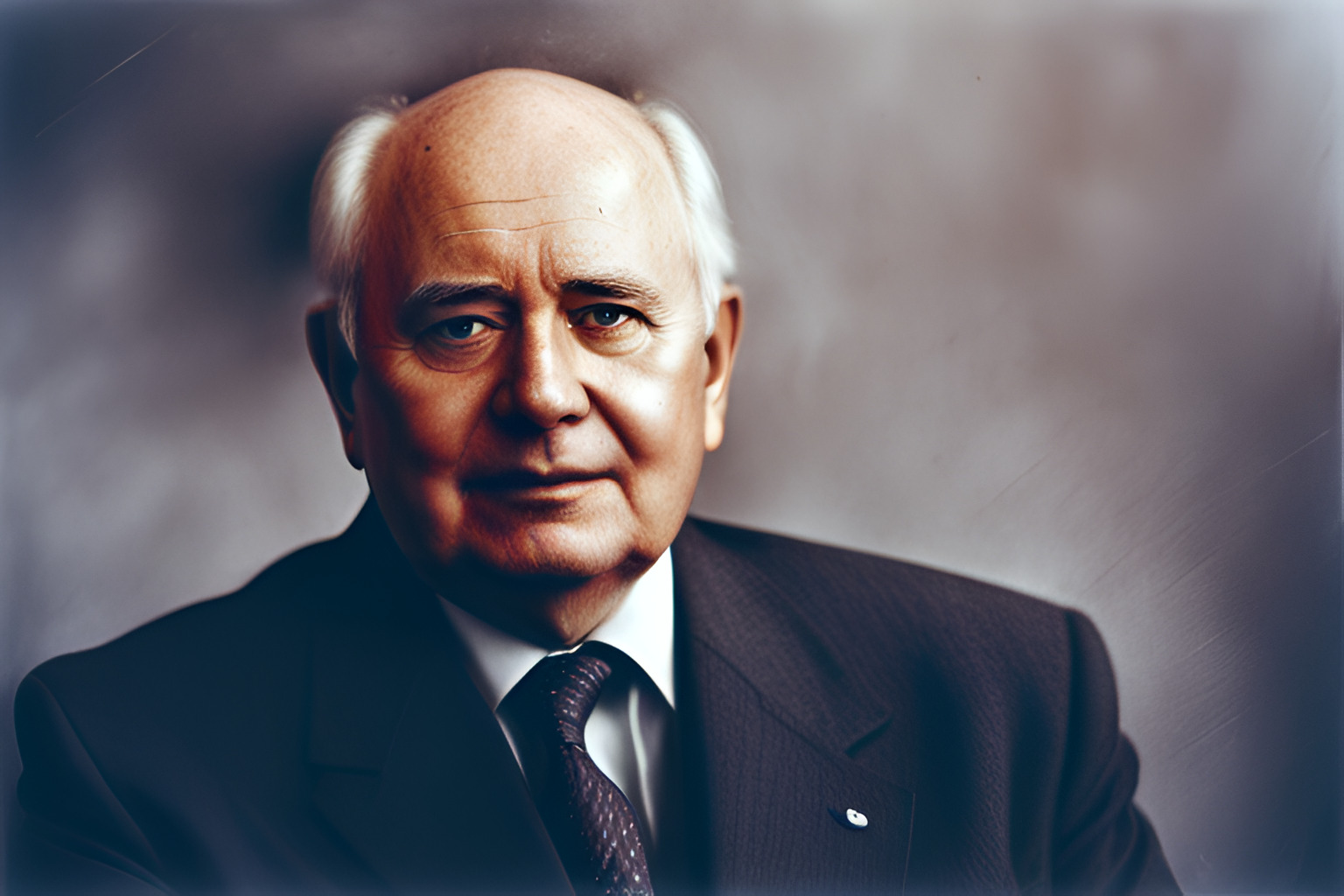 Politburo-edited collector card of Mikhail Gorbachev in the 1990s