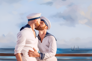 Sailors kissing - absurd art